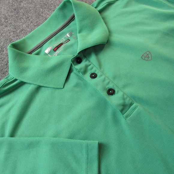 Ariat Other - Ariat‎ Shirt Mens Large Green AriatTEK Heat Series Polo Performance Golf READ